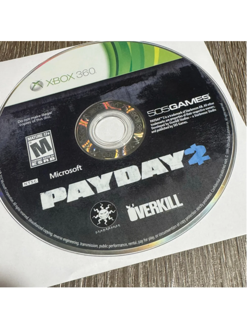 Payday 2 Video Game for Xbox 360